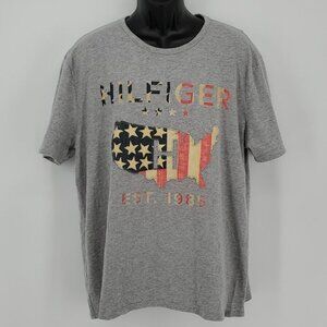 Tommy Hilfiger U.S. Flag Cut Out Tee Gray XL